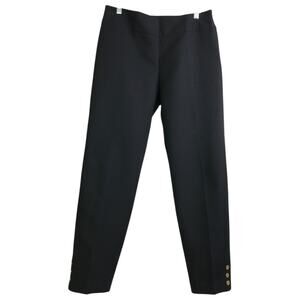 J. Mclaughlin Ankle Pants Wmns 10 Black Gold Buttons at ankle High Rise Classic
